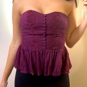 Lace bustier with attached skirt